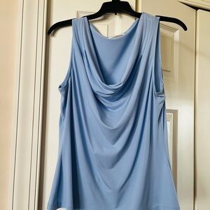 Calvin Klein Blue Drape Neck Women's Top